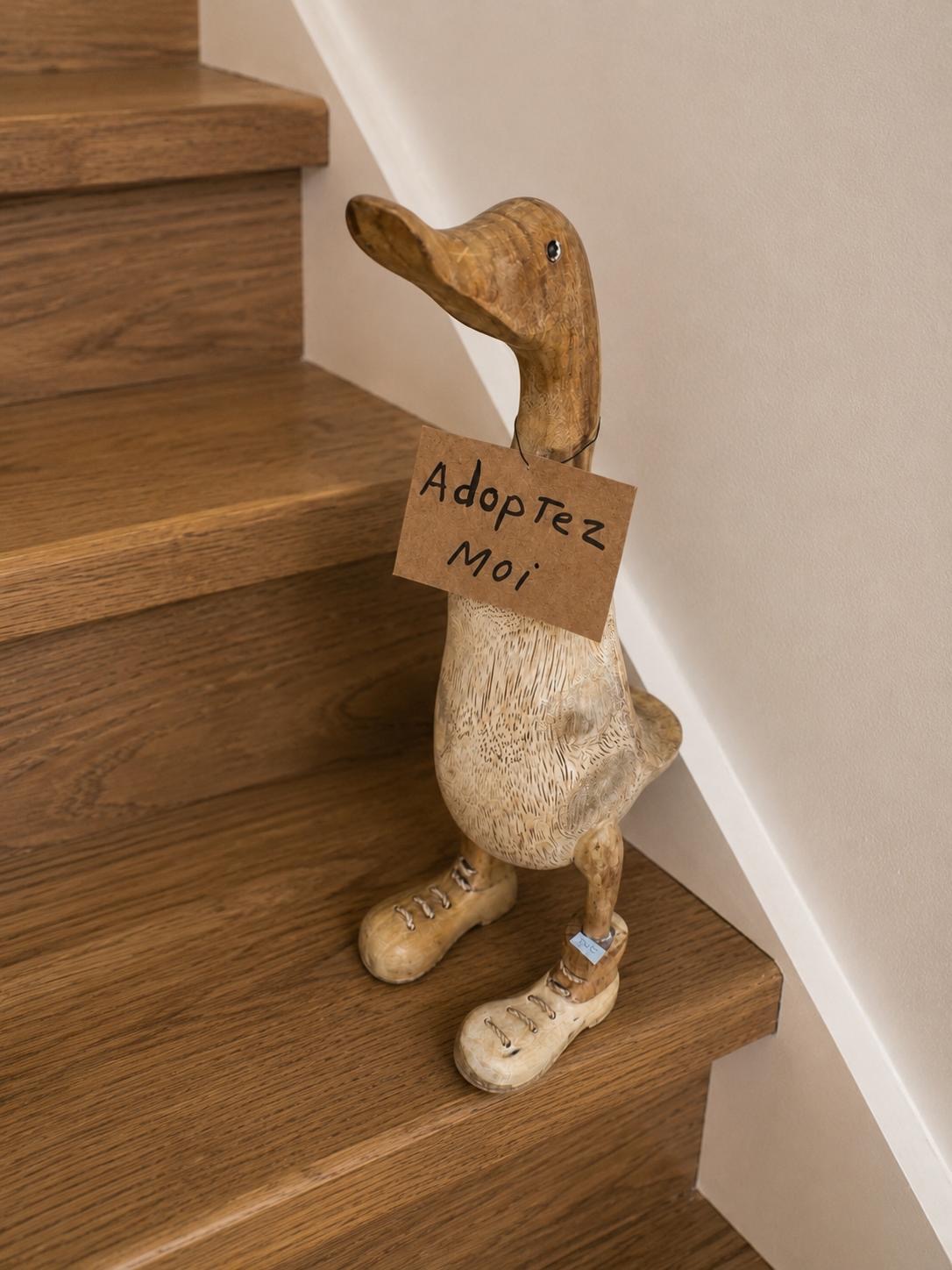 Dans l'escalier